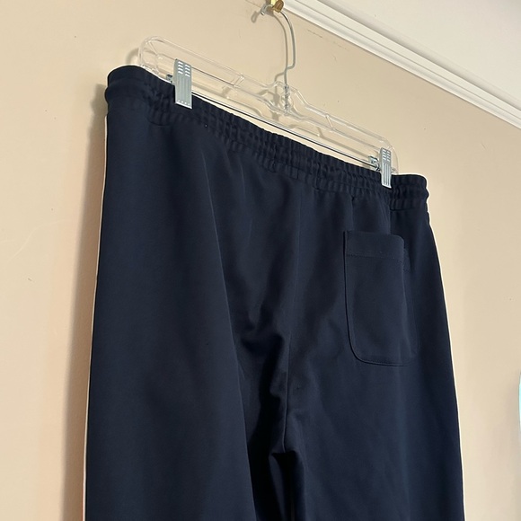 Original Penguin Navy Track Pants M 34” Waist Retro Stripe Joggers Cuffed Leg - Picture 9 of 10